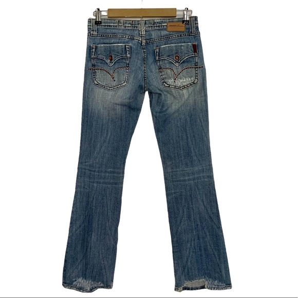 Vigoss USA Premium BOHO Embroidered Distressed Aztec Boot Cut Jeans SZ 5/6 - Picture 2 of 9